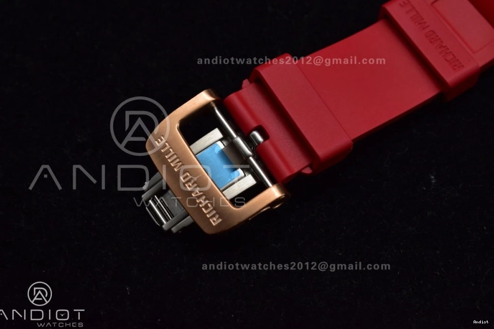 Best on KVF Chrono Rubber Crystal V2 Red Strap 1:1 NTPT Lotus Edition Dial RM011 A7750 1130